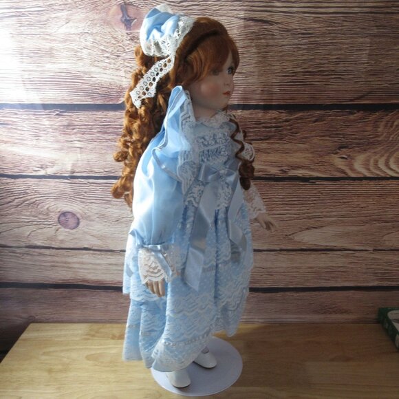 Scmid Doll House 24" Porcelain Doll in Victorian Style Dress - Vintage 1990s - Picture 6 of 10